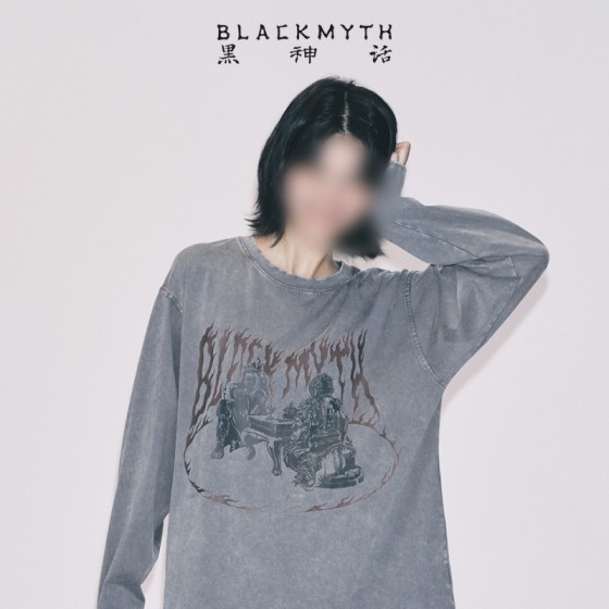 Black Myth Wukong Prints Loose Cotton Long Sleeve T-Shirt